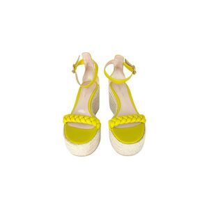 Gianvito Rossi Yellow Merida 90 Wedge Sandals